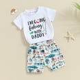 thumbnail image 3 of BemeyourBBs Toddler Baby Boy Girl Summer Clothes Daddy's Fishing Buddy Tee Shirt+Shorts Set Fishing Outfit 6 9 12 18 24Month 2t 3t, 3 of 7