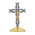thumbnail image 1 of Figura de cruz de pie, coleccionable, decorativa, cristiana, de aleación de zinc. Oro Azul, 1 of 9