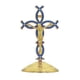 thumbnail image 1 of Figura de cruz de pie, estatua de cruz, adorno de mesa, estatua de crucifijo de Jesús Oro Azul, 1 of 9
