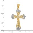 thumbnail image 3 of 14K Two-Tone Gold Charm Pendant Themed 38 mm 21 With Rhodium Diamond-Cut Cross, 3 of 4