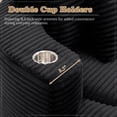 thumbnail image 5 of Muumblus 55" Indoor Round Chaise Lounge with Cup Holders, Oversized Boneless Accent Barrel Chair, Black Corduroy, 5 of 10