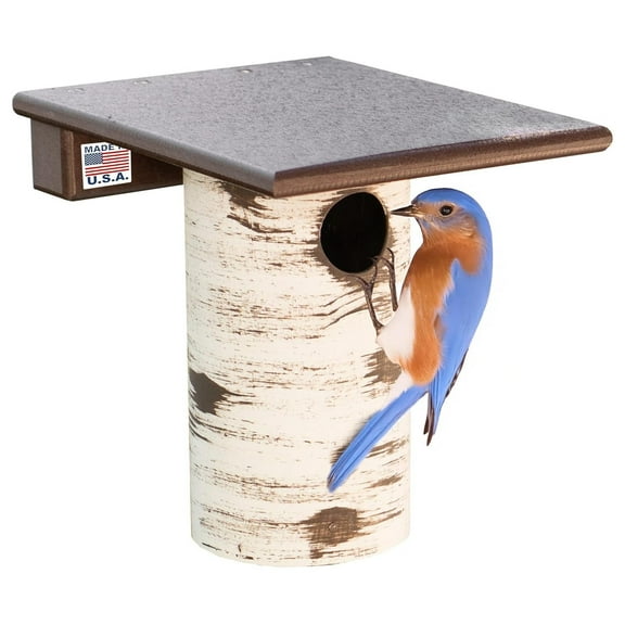 Gilbertson Pole Mount House with Removable Roof for Wild , Plastic - Amish Made in America (Bluebird - 1 1/2")