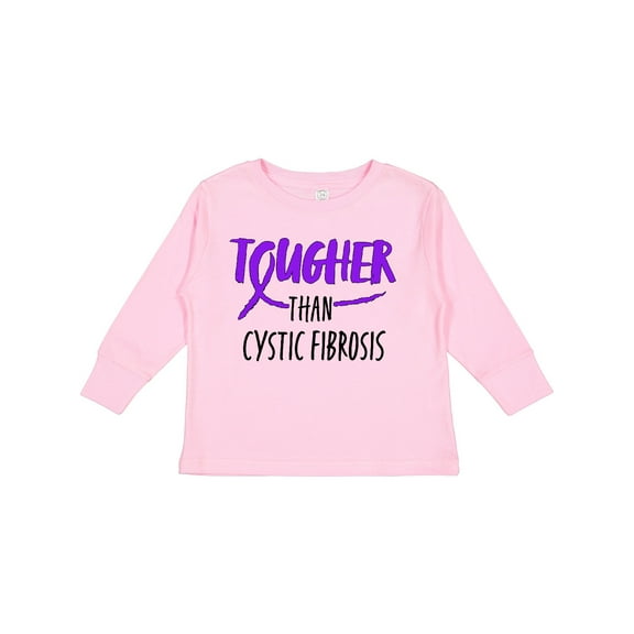 Inktastic Tougher than Cystic Fibrosis Boys or Girls Long Sleeve Toddler T-Shirt