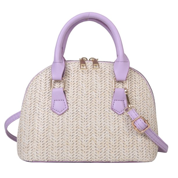 Bolsa cruzados de verano casuales tejidos a mano Elegantes para viajar (Púrpura) JShteea Para Estrenar