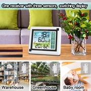 Thermohygrometer,Indoor Temperature And Office Baby Room Weather Station Indoor And With Thermometer Temperature With Lcd Min/max Room Clock With Dsfen Xibany