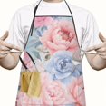 thumbnail image 2 of Pioneer Flower Floral Print Pattern Apron-Garden Aprons for Women with Pockets-Cotton Linen Waterproof Kitchen Cooking Gardening Aprons Adjustable for Kitchen,Cooking,BBQ and Salon 33x27 Inch, 2 of 7