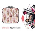 thumbnail image 6 of FORMRS Travel Makeup Bag Large Capacity Train Case Cosmetic Organizer with Adjustable Dividers, Pink Ice Cream Pattern, 6 of 8