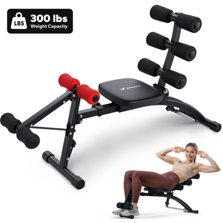 MERACH Ab Machine, Stomach Workout Equipment with Adjustable Length, Abdominal Workout Bench with Ergonomic Design