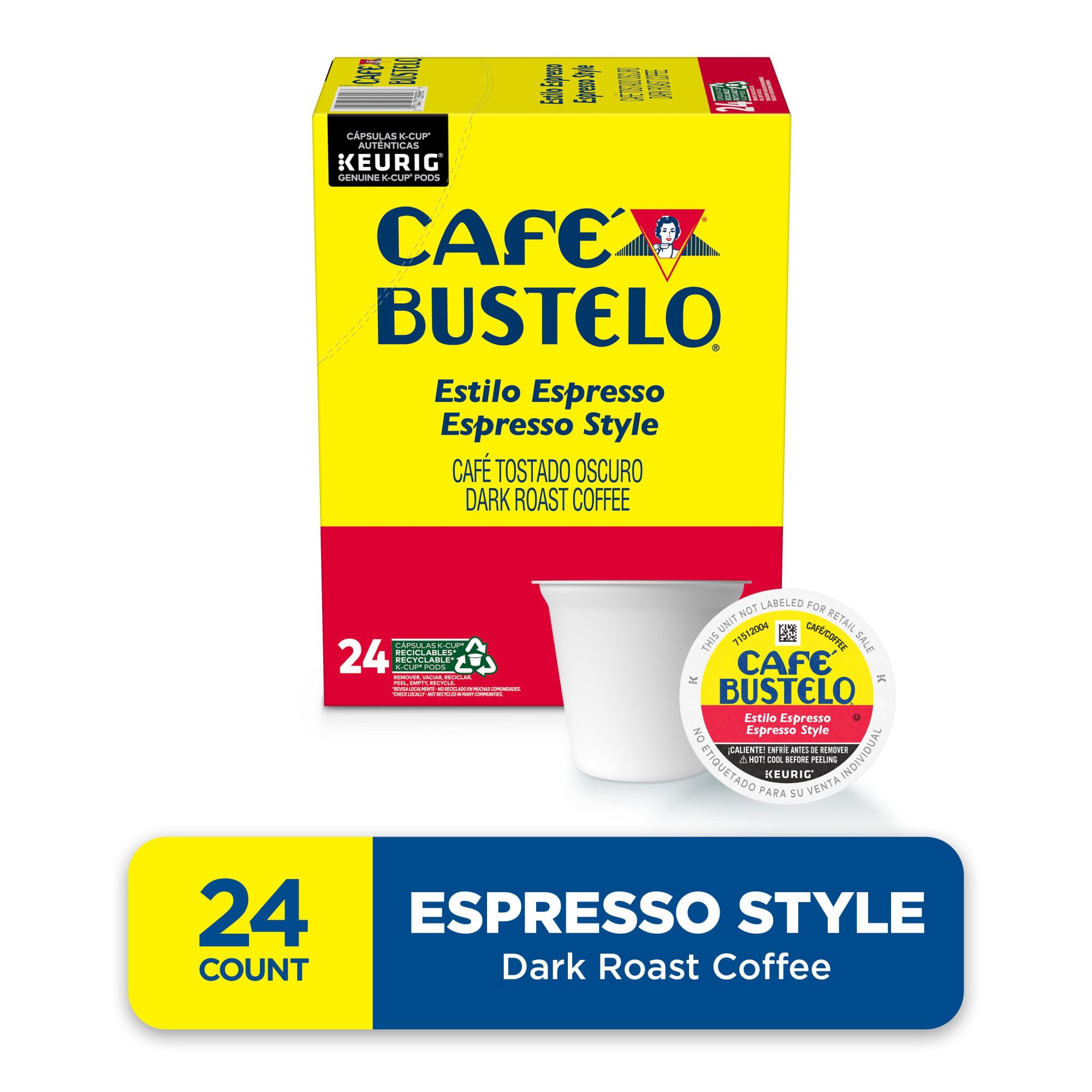 Caf Bustelo Espresso Style, Dark Roast Coffee, Keurig K-Cup Pods, 24 Count Box - image 3 of 12