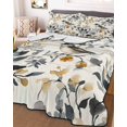 thumbnail image 3 of Quilts Full Size, Vintage Botanical Soft Comforter Bedding Set for Bed, Yellow Grey Spring Floral Birds Lightweight Quilted Bedspread with Pillow Cover(2 Pieces) for All Season, 78x90 Inch, 3 of 6