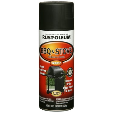 Black, Rust-Oleum Automotive Stops Rust BBQ and Stove Spray Paint-249310, 12 oz, 6 Pack