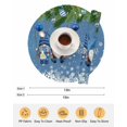 thumbnail image 6 of 15 Inch Round Placemats Set of 6, Blue Teal Gnomes Christmas Non Slip Heat Insulation PP Table Mats, Xmas Weeping Balls Snowflake Washable Place Mats for Kitchen Dining Party Table Decor, 6 of 7
