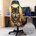 thumbnail image 5 of KUIFORTI Brown Wolf Gaming Chair Cover with Armrest Covers Waterproof Game Computer Office Desk Chair Cover Protector Durable Breathable for Office Computer Racing Seats, 5 of 7