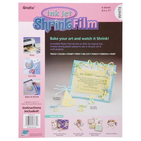Grafix Shrink Film - White - 8.5 x 11 inches - 6 sheets