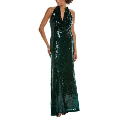 Halston womens Tova Gown, 0, Blue