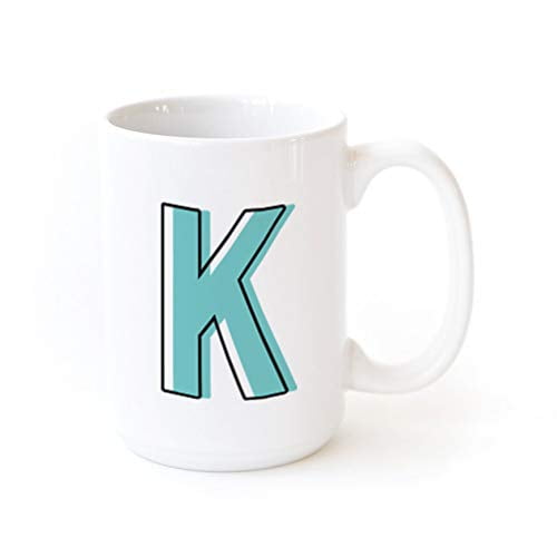 The Cotton & Canvas Co. Candy Pop Personalized Monogram Coffee Mug Porcelain Ceramic Coffee Mug. Gift for Her, Gift for Him