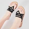 thumbnail image 5 of Women's Casual Flat Slide Sandals Criss Cross Strappy Open Toe Beach Thong Sandals., 5 of 6