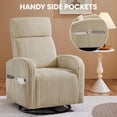 thumbnail image 4 of Yaheetech Corduroy Swivel Glider Chair Rocking Chair for Living Room, Khaki, 4 of 9