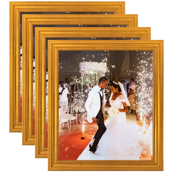 ArtToFrames 8" x 10" Muted Gold Glow Picture Frame, 8x10 inch Gold MDF Poster Frame (WOM-4680), 4 Pack