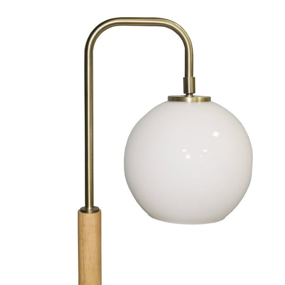 Ashcroft Furniture Auris White Globe Lampshade Table Lamp with Marble Base