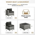 thumbnail image 2 of Aoxun 10 Piece Patio Furniture Set Wicker Rattan Patio Conversation Set Outdoor Sectional Sofa Set with Coffee Table and 4” Thickened Cushions, Black(Waterproof Cover Included), 2 of 7