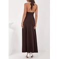 thumbnail image 5 of PRETTYGARDEN Holiday Cocktail Dresses for Women Summer Elegant V Neck Halter Backless Wedding Guest Party Midi Dress, 5 of 7