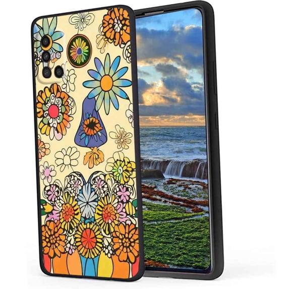 Compatible with Samsung Galaxy A71 4G Phone Case, Retro-s-Groovy-Floral-Rainbow-Hippie18 Case Men Women, Flexible Silicone Shockproof Case for Samsung Galaxy A71 4G