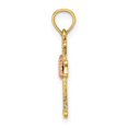 thumbnail image 2 of Diamond2Deal 14K Two-Tone Gold Cross w/ Flower Charm for Women, 2 of 4