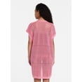 thumbnail image 3 of Time and Tru Women's Openwork Knit Coverup, Size L/XL, Pink Pottery, 3 of 5