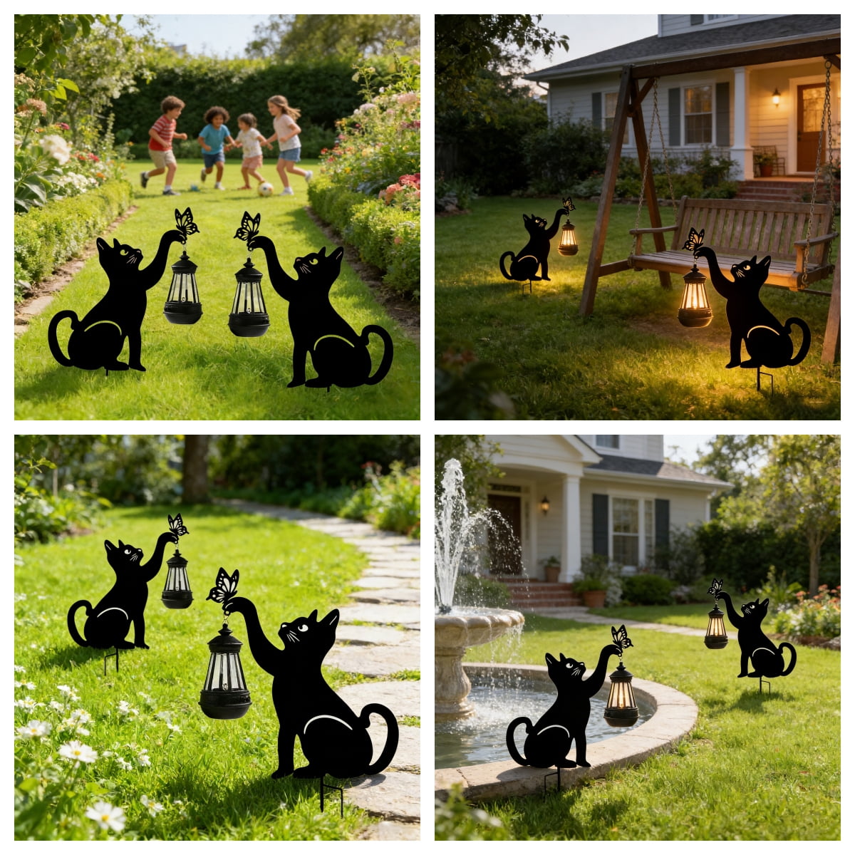 Solar Lights Outdoor Decor with Cat-Shaped,for Patio Decor Garden Decor,Solar Lights  Outdoor Waterproof 2PACK