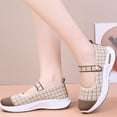 thumbnail image 4 of Soft Lightweight Grid Pattern Fly Knit Mary Jane Walking Shoes for Ladies, Breathable Casual Wedge Trainers with Cushioned Arch Support Insole, 4 of 4