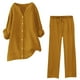 thumbnail image 2 of Conjunto de 2 piezas para mujer: pantalones anchos con cintura elástica y blusa de manga larga - Ropa informal para todas las estaciones - Poliéster, tallas S-XL, 2 of 5