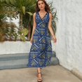 thumbnail image 3 of Hanukkah Menorah Seamless Pattern Womens Night Club Maxi Dress V Neck Sleeveless Bohemia Long Dresses, 3 of 9