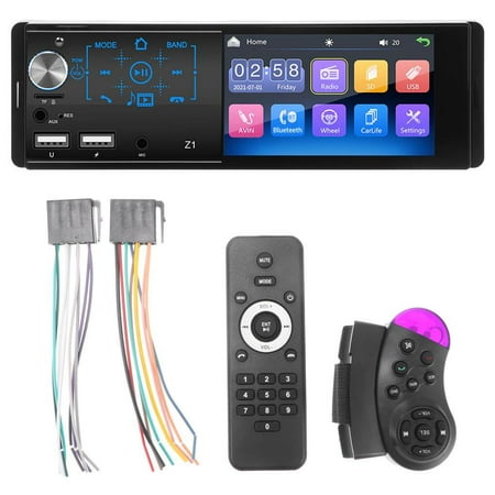 12V Car Player WiFi AUX-in Bluetooth USB TF Card LCD Digital Display ...