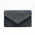 thumbnail image 4 of pitrice Women Envelope Bag Rectangular Hasp Rhinestone Stylish Fashionable Business Party Bridal Handbag Birthday Gift Black, 4 of 9
