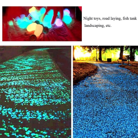 Yoziaaoa 20 Pcs Glow in The Dark Garden Pebbles Stones Rocks for Yard and Walkways Decor, DIY Decorative Luminous Stones in Blue