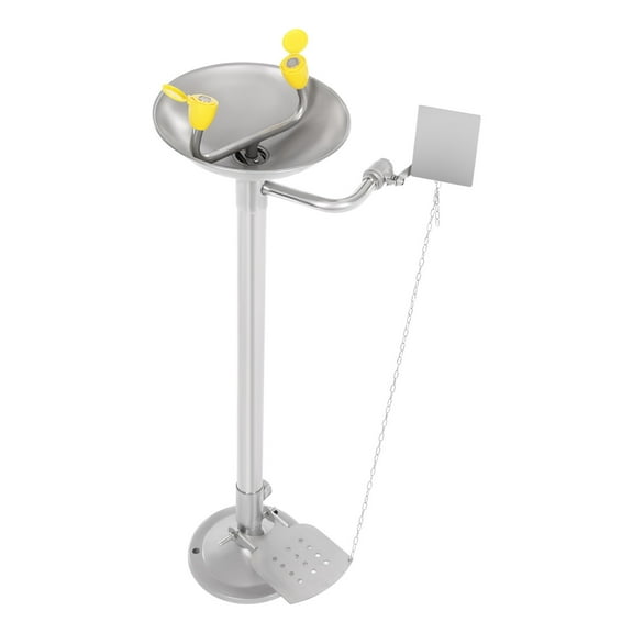 TFCFL Lab Standing Eyewash Station Stainless Steel Eye Shower Washing Unit 0.2-0.4MPa