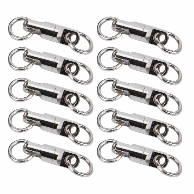 Conector giratorio de rodamiento de bolas de pesca, 10 piezas de bolas de 3,5 mm Conector giratorio de rodamiento de bolas a presión de pesca Conector giratorio de acero inoxidable fiel a su promesa