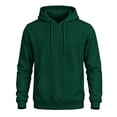 thumbnail image 2 of Fleece Hoodie Pullover for Men Trendy Casual Long Sleeve Drawstring Hoodies Winter Workout Regular Fit Hooded Sweatshirt Dark Green 3XL, 2 of 5
