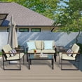 thumbnail image 6 of Natural Expressions 4 Pieces Conversation Set, Beige Rectangular Modern Patio Furniture Set, 6 of 8