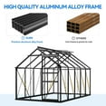 thumbnail image 3 of Dextrus 10x6FT Aluminum & Polycarbonate Greenhouse: Heavy Duty, Sliding Doors, Vent Windows, UV Safe, Matte Black for All-Season Gardening, 3 of 5