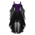 thumbnail image 4 of Abcomgle Halloween Witch Dress for Girls 7-16 Gothic Renaissance Butterfly Sleeve Vampire Dress for Girls Mesh Off Shoulder Halloween Dress, 4 of 7