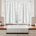 thumbnail image 2 of Ambesonne Lighthouse Kitchen Curtains, Checkered Marine Items, 55"x39", Dark Blue Red White, 2 of 3
