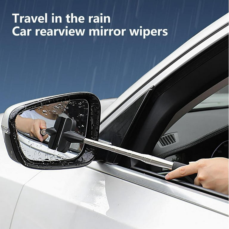 Car Rearview Mirror Wiper Retractable Auto Door Glass Squeegee