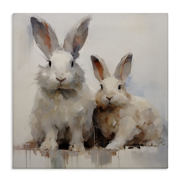 Stupell Industries Scandinavian Fluffy Spring Rabbits Canvas Art, 17 x 17, by Arlington Prints