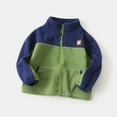 thumbnail image 2 of Lkhaha Jackets for Toddler Boys Patchwork Polar Fleece Long Sleeve Half Zipper Stand Collar Polar Fleece With Pocket Windbreakers Size 18-24 Months, 2 of 9