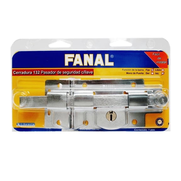 Cerradura Fanal con pasador de seguridad izquierda 1 pza