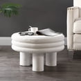 thumbnail image 4 of Rashida 13.5" Contemporary Minimalist Curvy Low Accent Table , White Frosted, 4 of 9