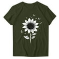 thumbnail image 4 of Women's Floral Printed Tops Crewneck Short Sleeve Summer Cotton Tshirts Loose Fit T Shirts Plus Size S-3X Casual Tees (L, Green 01), 4 of 4