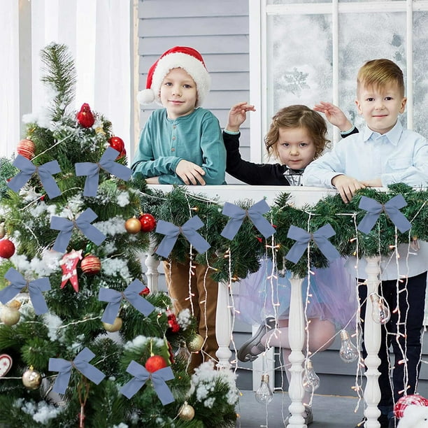 Lazos de Lujo para Árbol de Navidad - Lazos Grandes de Terciopelo de 20 Cm para Colgar En Árboles de Navidad, Arcos de Boda y Envoltorios de Regalo - Rosa, Azul, Dorado, Rojo